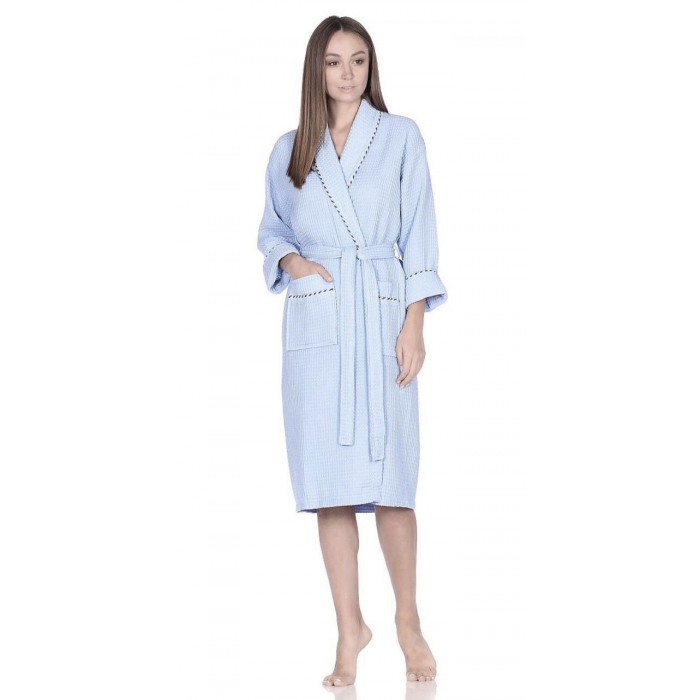 Gursan халат жіночий вафельний (vaf-wom-blue-L-XL)