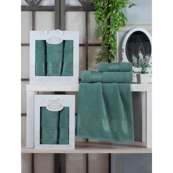 Набір Gulcan Cotton 2' 50х90/70х140 (Ornament-2ка-green)