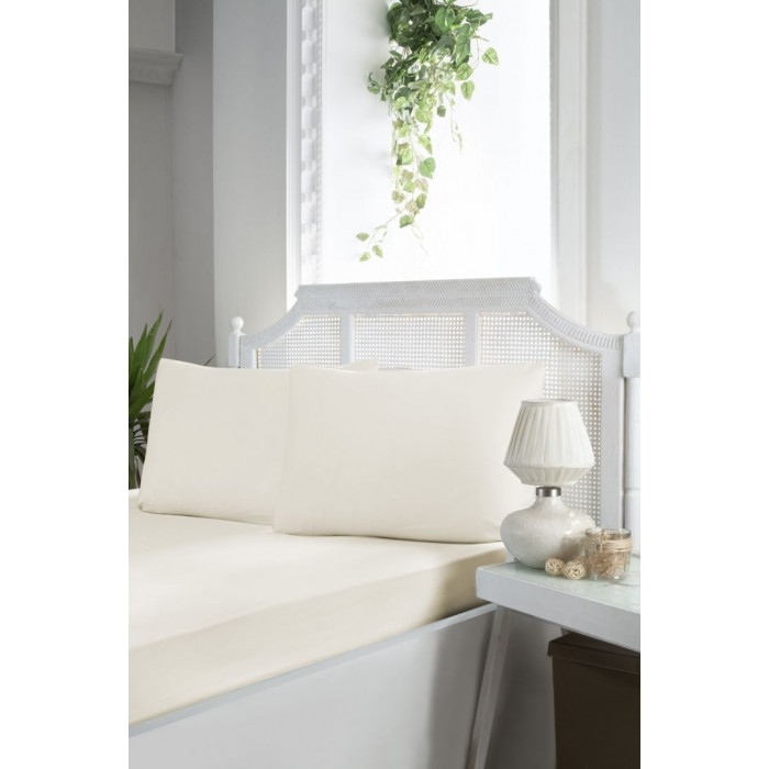 Простирадло на резинці First Choice Сатин 180*200+2*50*70 (Cream)