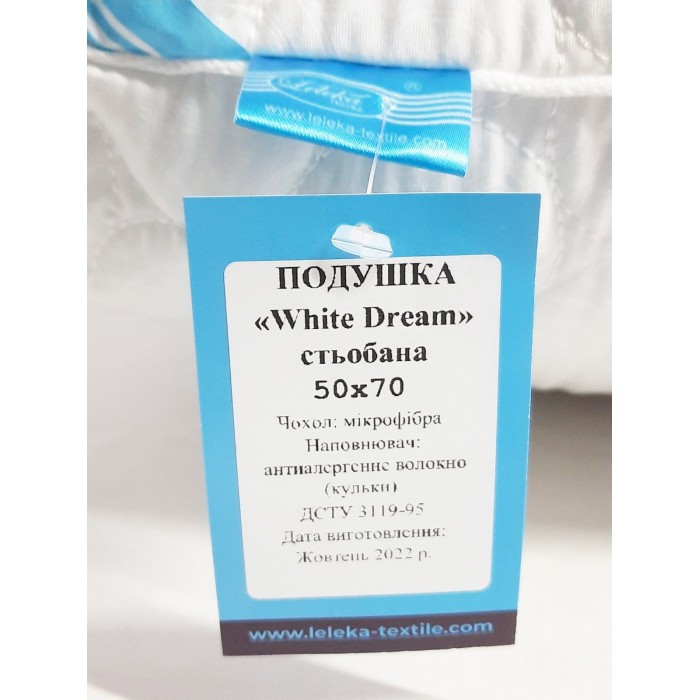 Подушка Лелека White Dream 50х70 стьобана кульки