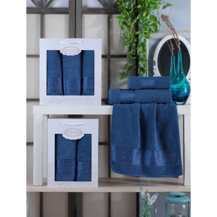 Набір Gulcan Cotton 2' 50х90/70х140 (Ornament-2ка-blue)