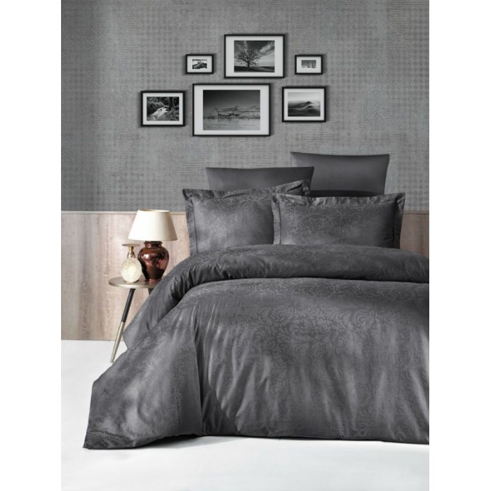КПБ First Choice Жакард DARK сатин євро (Tecna Anthracite)