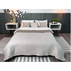 Покривало ArCloud 200*220 стьобане двостороннє в сумці (ZigZag - Rainy Day+Taupe Grey)