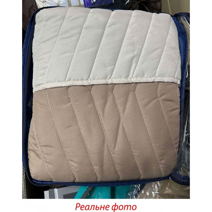 Покривало ArCloud 180*210 стьобане двостороннє в сумці (ZigZag - Rainy Day+Taupe Grey)