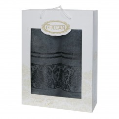 Набір Gulcan Cotton 2' 50х90/70х140 (Damask Ornament-2ка-Dark-grey)