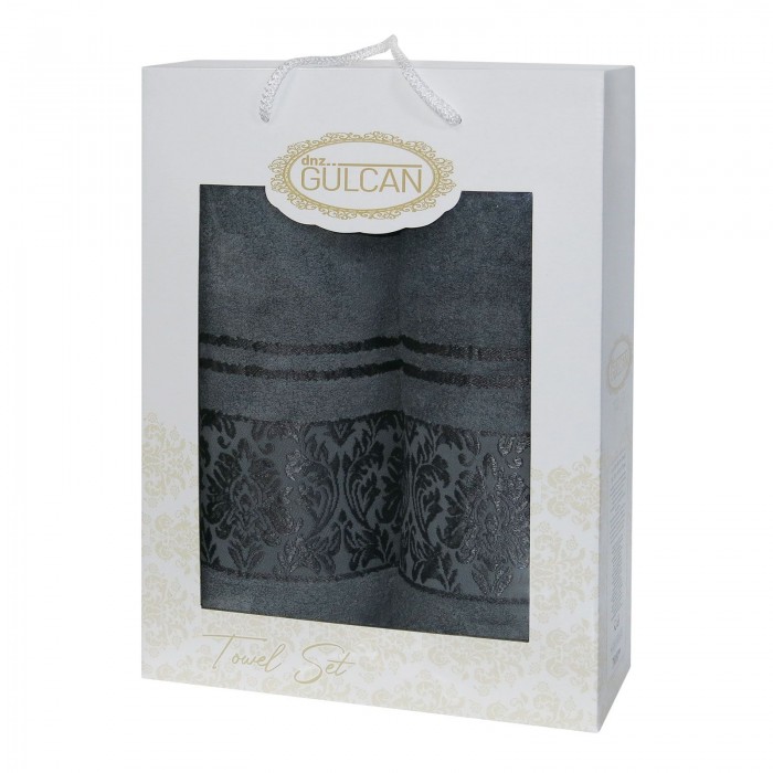 Набір Gulcan Cotton 2' 50х90/70х140 (Damask Ornament-2ка-Dark-grey)