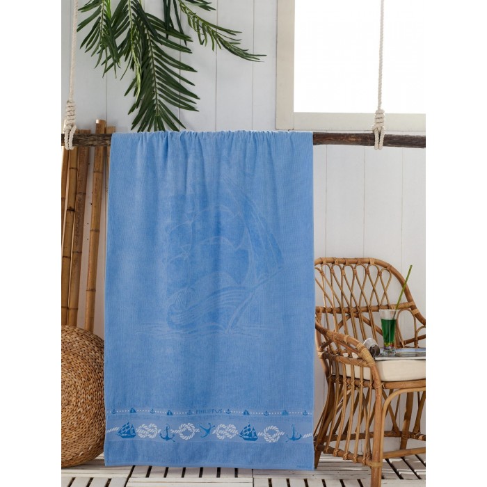 Philippus Beach Towel 90x170 (YELKENLI-Mavi)