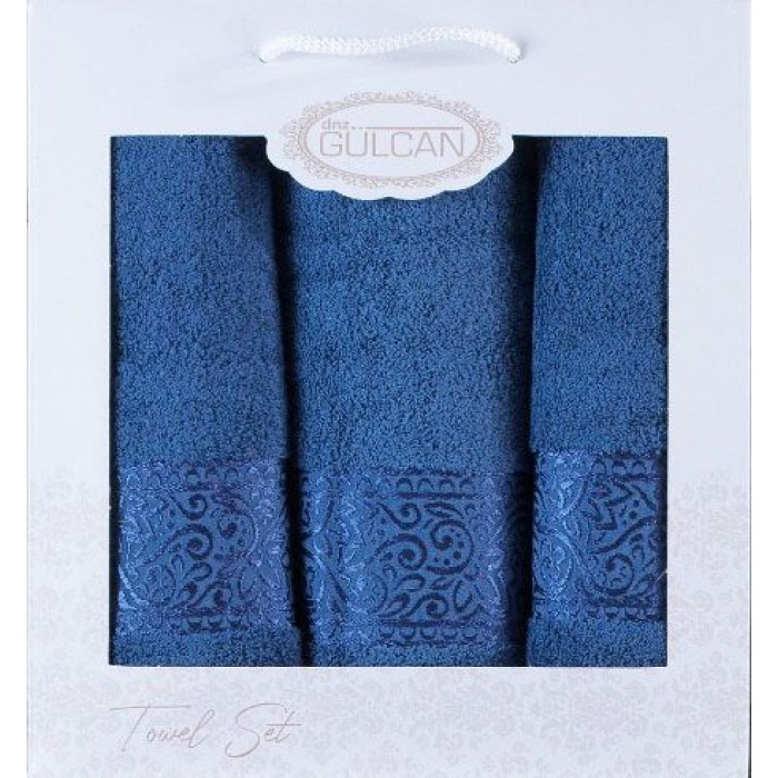 Набір Gulcan Cotton 3' 2*50х90/70х140 (Ornament-3ка-blue)