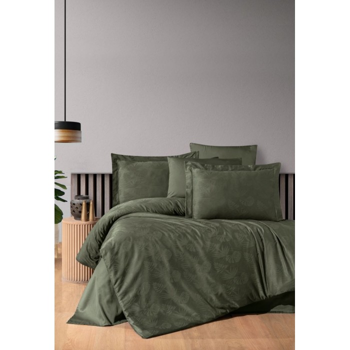 КПБ First Choice Жакард DARK сатин євро (Nichol Dark Green)