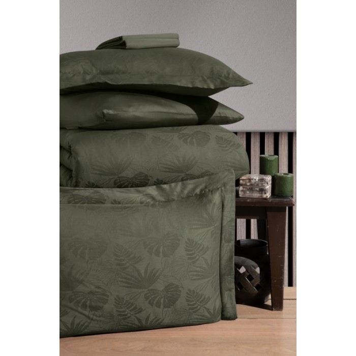 КПБ First Choice Жакард DARK сатин євро (Nichol Dark Green)