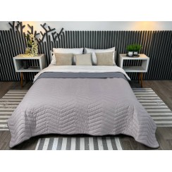 Покривало ArCloud 180*210 стьобане двостороннє в сумці (ZigZag - Porpoise+Steel Gray)