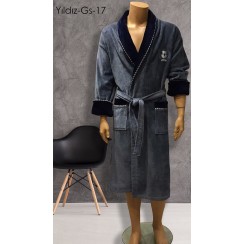 Gursan халат чоловiчий велюровий махра (Yildiz-GS-17 Gray 2XL)