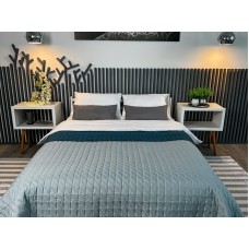 Покривало ArCloud 140*210 стьобане двостороннє в сумці (Romb - Grey+Indian Teal)