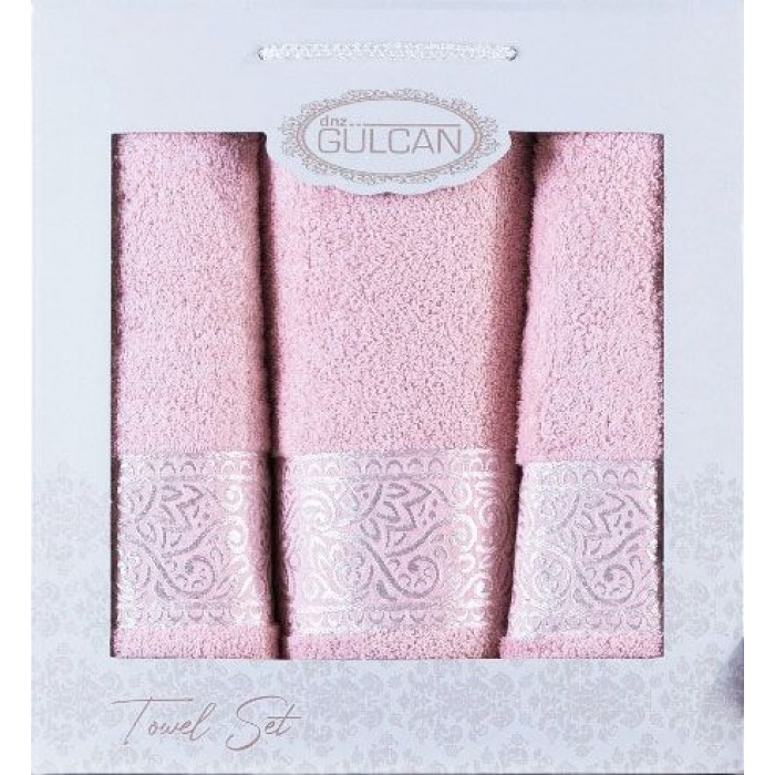 Набір Gulcan Cotton 3' 2*50х90/70х140 (Ornament-3ка-ligh-pink)