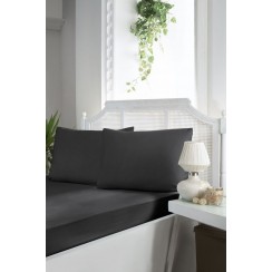 Простирадло на резинці First Choice Сатин 160*200+2*50*70 (Anthracite)