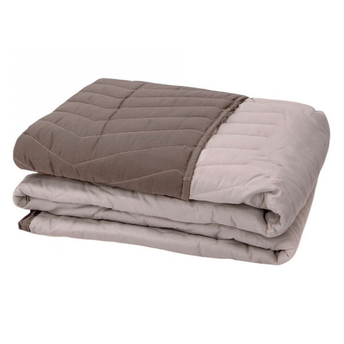 Покривало ArCloud 180*210 стьобане двостороннє в сумці (ZigZag - Peach Whip+Taupe Gray)