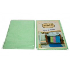 Килимок для ніг бавовняний Swan 50*70 поштучно (tow-feets-swan-light-green)