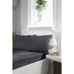 Простирадло на резинці First Choice Сатин 180*200+2*50*70 (Dark Grey)