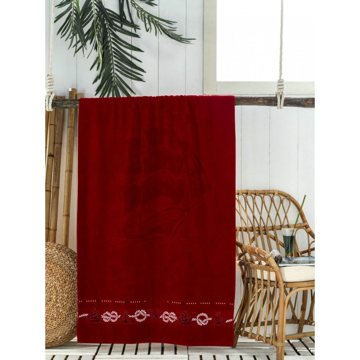 Philippus Beach Towel 90x170 (YELKENLI-Bordo)