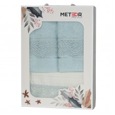 Набір кухня Nilteks 3шт - 2*30х50 +1*40*60 з мереживом (Guipure Mint)