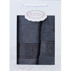 Набір Gulcan Cotton 2' 50х90/70х140 (Ornament-2ка-dark-grey)