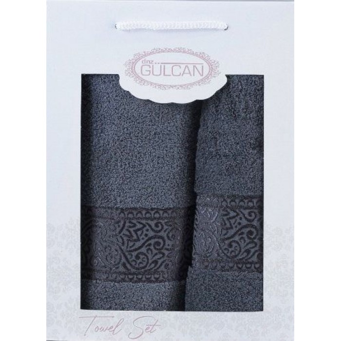 Набір Gulcan Cotton 2' 50х90/70х140 (Ornament-2ка-dark-grey)