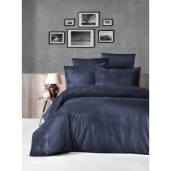 КПБ First Choice Жакард DARK сатин євро (Tecna Navy Blue)
