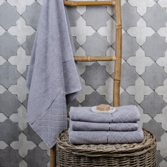 Рушник Aisha Узбекистан 50х90 ЖАККАРД (Ромби сірий)