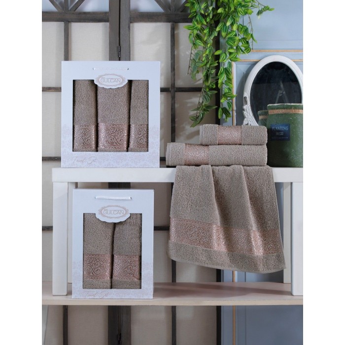 Набір Gulcan Cotton 2' 50х90/70х140 (Ornament-2ка-cappuccino)