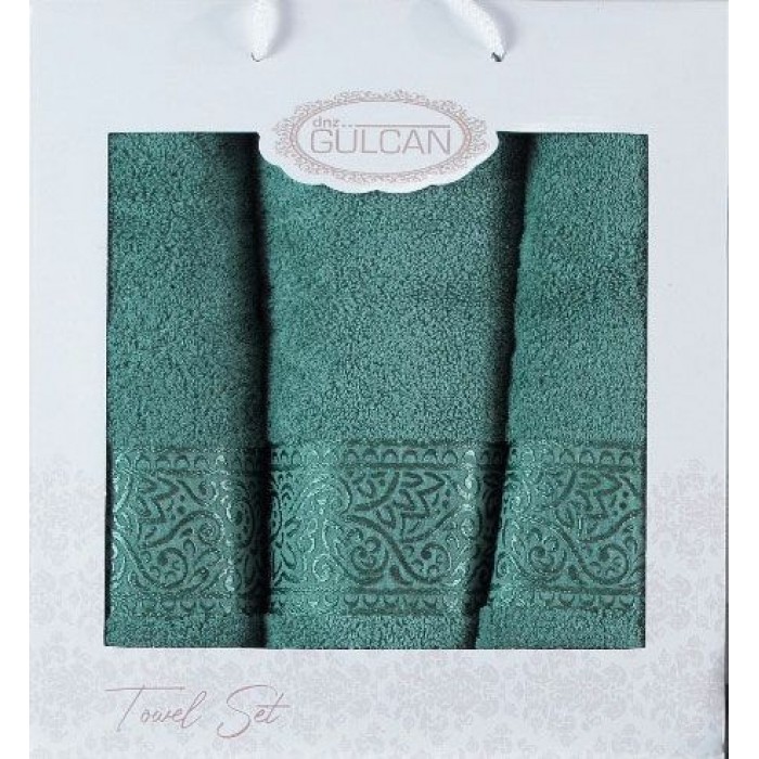Набір Gulcan Cotton 3' 2*50х90/70х140 (Ornament-3ка-green)