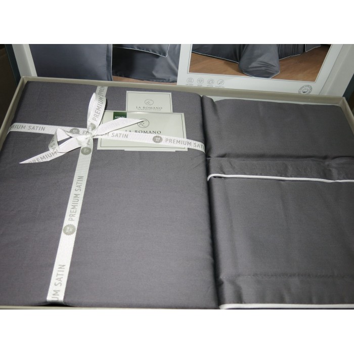 КПБ La Romano 300TC Premium сатин євро (Lucca Steel Grey)