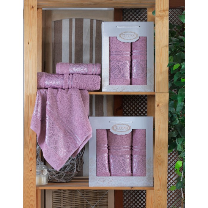 Набір Gulcan Cotton 2' 50х90/70х140 (Damask Ornament-2ка-Powder)
