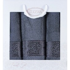 Набір Gulcan Cotton 3' 2*50х90/70х140 (Ornament-3ка-dark-grey)