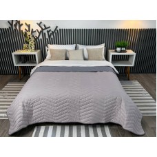 Покривало ArCloud 140*210 стьобане двостороннє в сумці (ZigZag - Porpoise+Steel Gray)